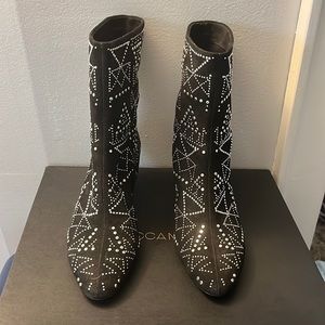 NEVER WORN Rebecca Minkoff Hessania black suede boot Size 8.5